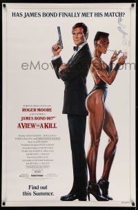 7r803 VIEW TO A KILL white style advance 1sh '85 art of Moore as James Bond & Jones by Goozee!