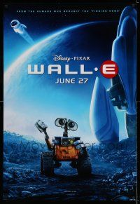 7r811 WALL-E advance DS 1sh '08 Walt Disney, Pixar, Best Animated Film, WALL-E & EVE w/ spaceship!
