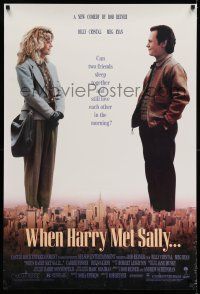 7r824 WHEN HARRY MET SALLY 1sh '89 giant Billy Crystal & sexy Meg Ryan over New York City!