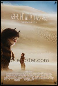 7r826 WHERE THE WILD THINGS ARE advance DS 1sh '09 Spike Jonze, cool image of monster & little boy!