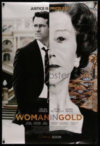 7r836 WOMAN IN GOLD advance DS 1sh '15 cool split image of Helen Mirren and Ryan Reynolds!