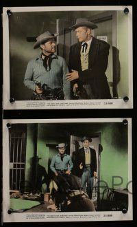7s149 GREAT JESSE JAMES RAID 5 color 8x10 stills '53 western outlaw Willard Parker, Barbara Payton!