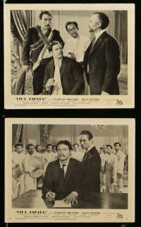 7s292 VIVA ZAPATA 6 English FOH LCs '52 images of Marlon Brando & Anthony Quinn, John Steinbeck!