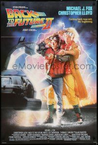 7t107 BACK TO THE FUTURE II 1sh '89 art of Michael J. Fox & Christopher Lloyd by Drew Struzan!