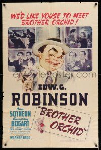 7t152 BROTHER ORCHID 1sh '40 art of Edward G Robinson, 3 images of Humphrey Bogart!