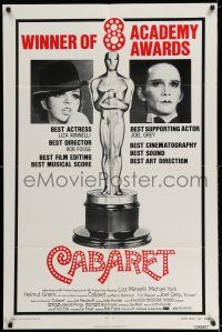 7t161 CABARET awards 1sh '72 Liza Minnelli in Nazi Germany, directed by Bob Fosse!
