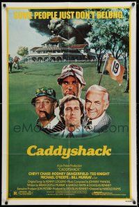 7t165 CADDYSHACK 1sh '80 Chevy Chase, Bill Murray, Rodney Dangerfield, golf comedy classic!