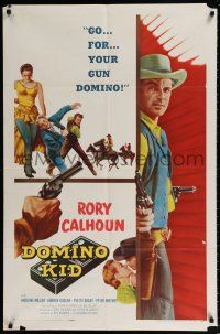 7t338 DOMINO KID 1sh '57 Rory Calhoun, Kristine Miller, Andrew Duggan, western action!