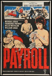 7t642 PAYROLL English 1sh '62 Michael Craig, Francoise Prevost, cool crime silkscreen artwork!