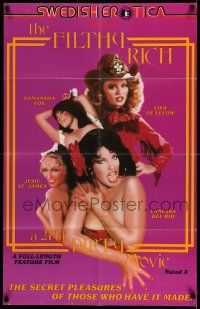 7t374 FILTHY RICH 1sh '80 x-rated, sexy images of Vanessa Del Rio, Samantha Fox & cast!