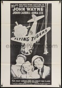 7t396 FLYING TIGERS 1sh R60s John Wayne, John Carroll, Anna Lee, art of WWII airplanes!