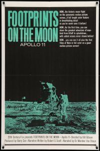 7t402 FOOTPRINTS ON THE MOON 1sh '69 the real story of Apollo 11, cool image of moon landing!