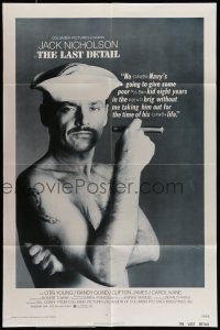 7t511 LAST DETAIL 1sh '73 foul-mouthed sailor Jack Nicholson w/cigar!