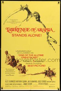 7t519 LAWRENCE OF ARABIA 1sh R71 David Lean classic, wonderful art of Peter O'Toole!