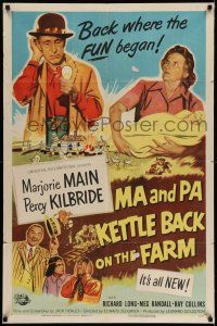 7t531 MA & PA KETTLE BACK ON THE FARM 1sh '51 Marjorie Main & Percy Kilbride find uranium!