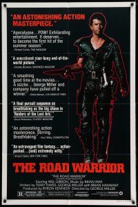 7t537 MAD MAX 2: THE ROAD WARRIOR style B 1sh '82 George Miller, Mel Gibson returns as Mad Max!