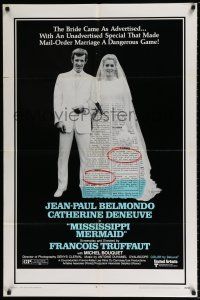 7t559 MISSISSIPPI MERMAID 1sh '70 Truffaut's La Sirene du Mississippi, Belmondo, Deneuve