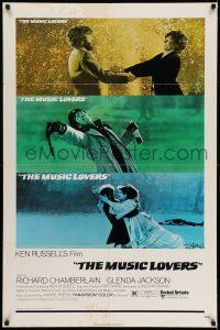 7t576 MUSIC LOVERS 1sh '71 Ken Russell, Richard Chamberlain & Glenda Jackson!