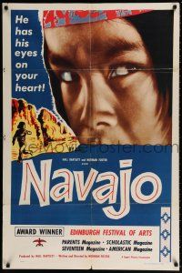 7t586 NAVAJO 1sh '52 Native American Indians, he has his eyes on your heart!