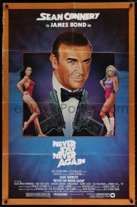 7t588 NEVER SAY NEVER AGAIN 1sh '83 art of Sean Connery as James Bond 007 by Obrero!