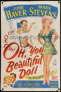 7t607 OH YOU BEAUTIFUL DOLL 1sh '49 wonderful super sexy artwork of June Haver!