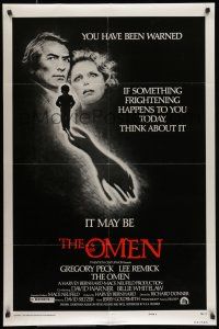 7t608 OMEN style F 1sh '76 Gregory Peck, Lee Remick, Satanic horror, you've been warned!