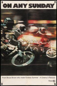 7t610 ON ANY SUNDAY 1sh '71 Bruce Brown classic, Steve McQueen, motorcycle racing!