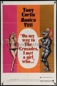 7t611 ON MY WAY TO THE CRUSADES I MET A GIRL WHO 1sh '69 art of sexy Monica Vitti & knight!