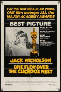 7t620 ONE FLEW OVER THE CUCKOO'S NEST awards 1sh '75 Jack Nicholson, Will Sampson, Forman classic!
