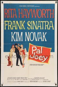 7t632 PAL JOEY 1sh '57 Maurice Thomas art of Frank Sinatra, sexy Rita Hayworth & Kim Novak!