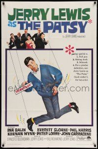 7t639 PATSY 1sh '64 wacky image of Jerry Lewis hanging from strings like a puppet!