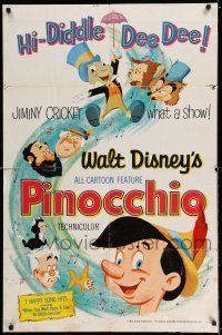 7t666 PINOCCHIO 1sh R62 Disney classic cartoon about a wooden boy who wants to be real!