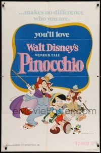 7t667 PINOCCHIO 1sh R78 Disney classic fantasy cartoon about a wooden boy who wants to be real!