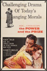 7t695 POWER & THE PRIZE 1sh '56 Robert Taylor, Mary Astor, Burl Ives, Charles Coburn
