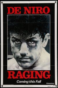 7t718 RAGING BULL advance 1sh '80 classic Hagio boxing art of Robert De Niro, Martin Scorsese