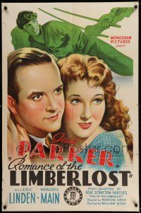 7t794 ROMANCE OF THE LIMBERLOST 1sh '38 great stone litho artwork of Jean Parker & Eric Linden!