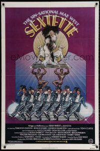 7t835 SEXTETTE 1sh '79 art of ageless Mae West w/dancers & dogs by Drew Struzan!