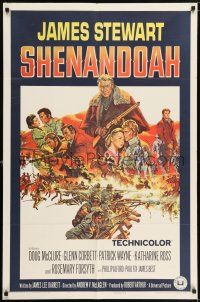 7t838 SHENANDOAH 1sh '65 James Stewart, Civil War, cool artwork!
