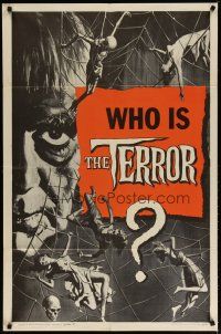 7t895 TERROR style B teaser 1sh '63 art of Boris Karloff & girls in web by Brown, Roger Corman