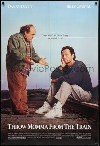 7t905 THROW MOMMA FROM THE TRAIN 1sh '87 great image of Danny DeVito, Billy Crystal!