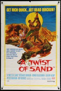 7t918 TWIST OF SAND 1sh '68 Richard Johnson & Honor Blackman searching the desert for treasure!