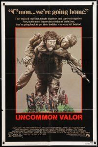 7t921 UNCOMMON VALOR 1sh '83 Gene Hackman, Fred Ward, Robert Stack, Vietnam War!