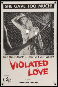 7t939 VIOLATED LOVE 1sh '63 sexy blonde bombshell Libertad Leblanc!