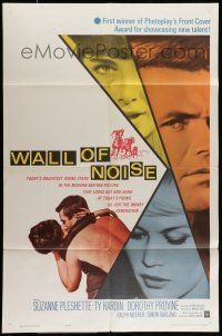 7t943 WALL OF NOISE 1sh '63 sexy Suzanne Pleshette, Ty Hardin, Dorothy Provine, horse racing!