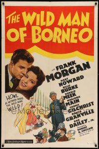 7t964 WILD MAN OF BORNEO 1sh '41 Frank Morgan, Mary Howard & Dan Dailey!