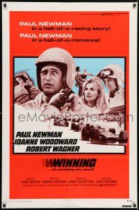 7t971 WINNING 1sh R73 Paul Newman, Joanne Woodward, Indy car racing art by Howard Terpning!