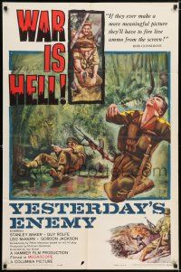 7t987 YESTERDAY'S ENEMY 1sh '59 Val Guest, Stanley Baker, Hammer World War II, War is Hell!