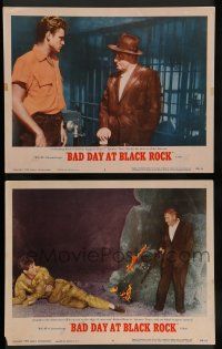 7w962 BAD DAY AT BLACK ROCK 2 LCs '55 Spencer Tracy, Robert Ryan & John Ericson!