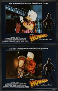 7w324 HOWARD THE DUCK 8 English LCs '86 George Lucas sci-fi comedy, Lea Thompson, Jeffrey Jones!