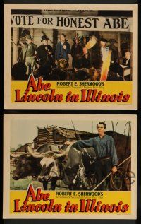 7w827 ABE LINCOLN IN ILLINOIS 6 LCs '40 Raymond Massey as Abraham Lincoln, from Broadway to Screen